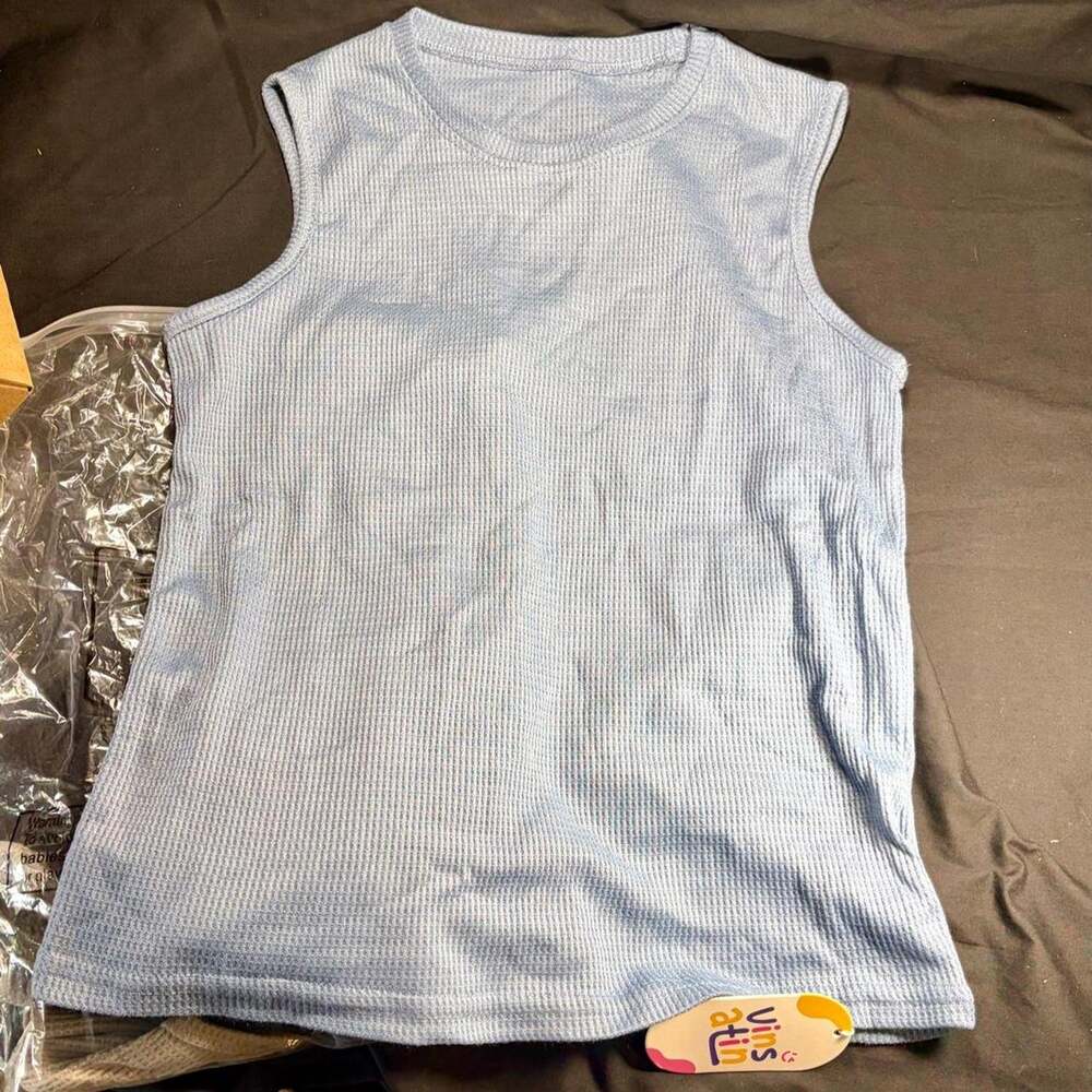 🚨 New In Package Vinsatin 3 Pack Boys' Ribbed Tank Tops Size Youth 11-12. 👕